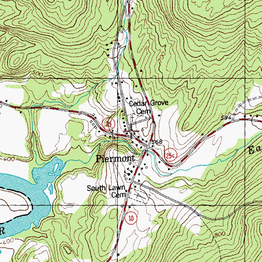 Topographic Map of Piermont Post Office, NH