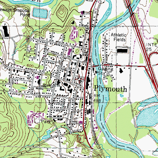 Topographic Map of Plymouth Historic District, NH