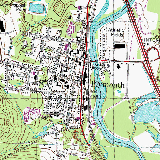 Topographic Map of Plymouth Post Office, NH
