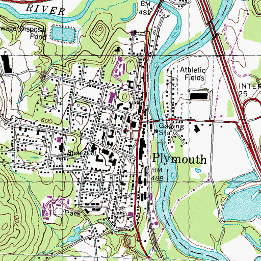Topographic Map of Plymouth State University, NH