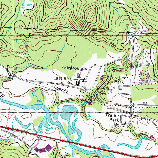 Topographic Map of Plymouth State Fairgrounds, NH