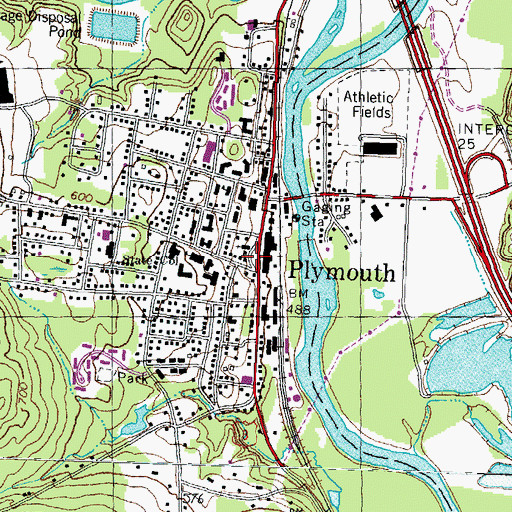 Topographic Map of Plymouth Town Common, NH