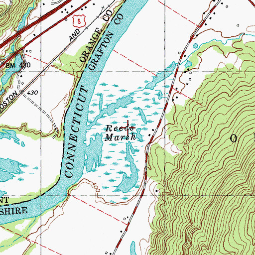 Topographic Map of Reeds Marsh, NH