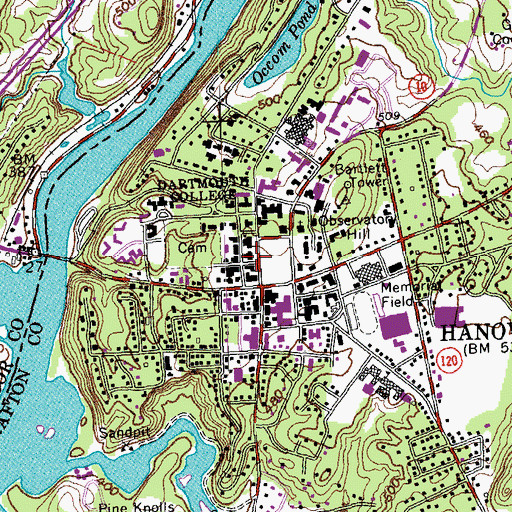 Topographic Map of Robinson Hall, NH