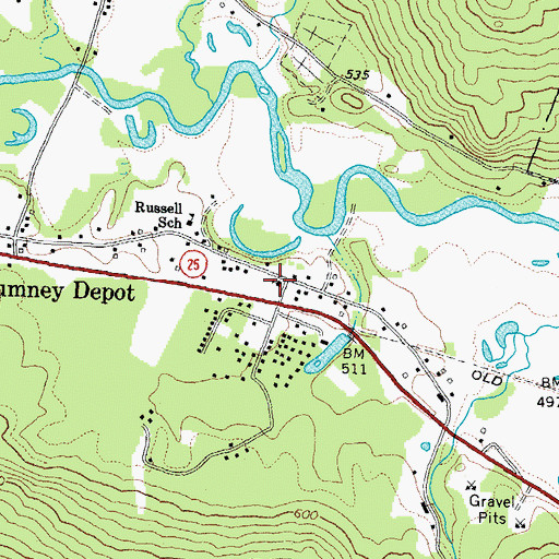 Topographic Map of Rumney Baptist Church, NH