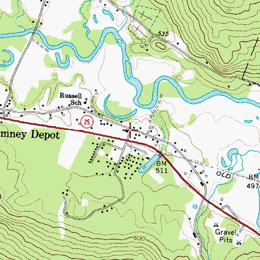 Topographic Map of Rumney Post Office, NH