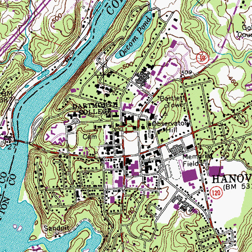 Topographic Map of Sanborn English House, NH