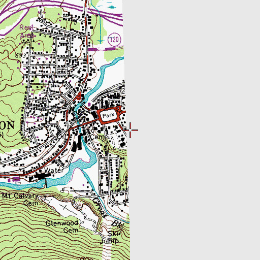 Topographic Map of School Street School, NH