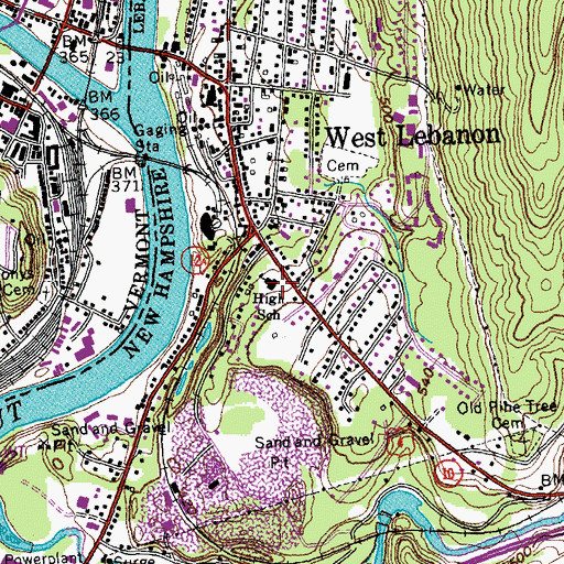 Topographic Map of Seminary Hill School, NH