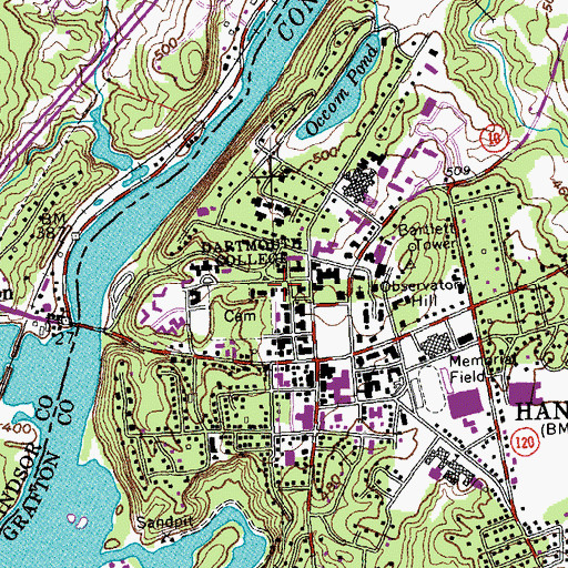 Topographic Map of Silsby Hall, NH