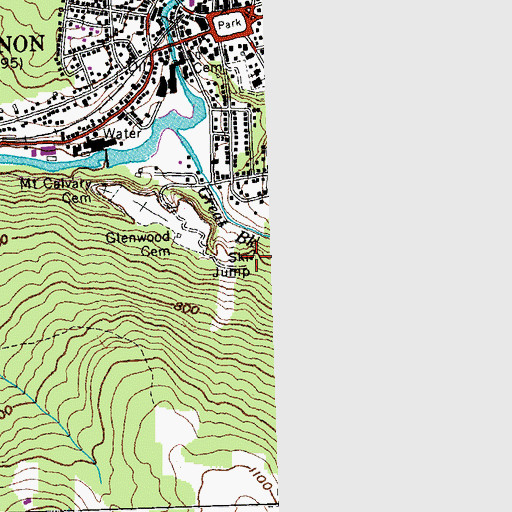 Topographic Map of Storrs Hill Ski Area, NH