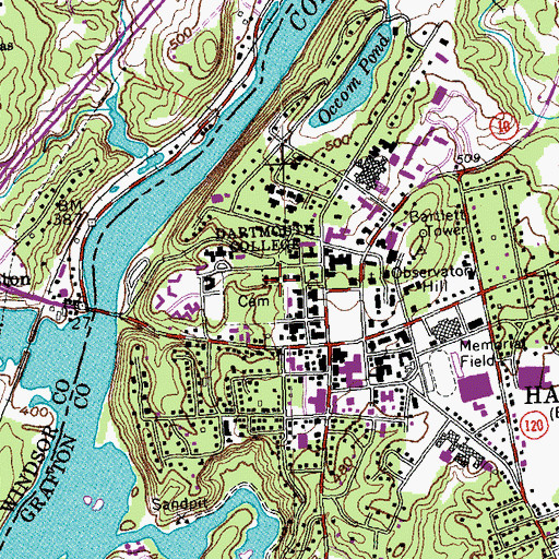 Topographic Map of Streeter Hall, NH