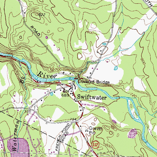 Topographic Map of Swiftwater Bridge, NH