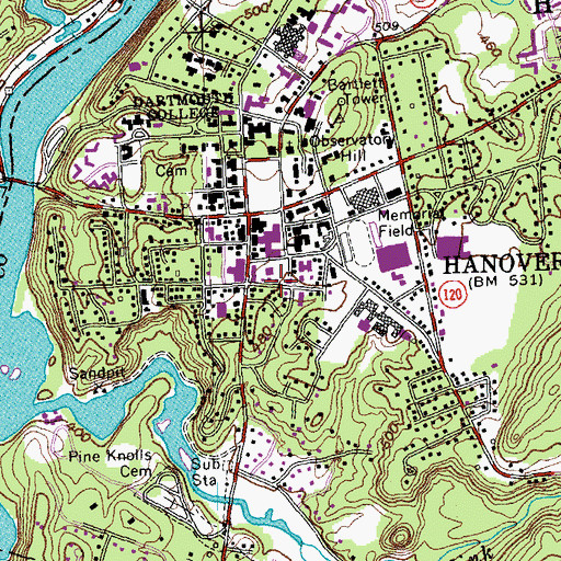Topographic Map of The Galleria Shopping Center, NH