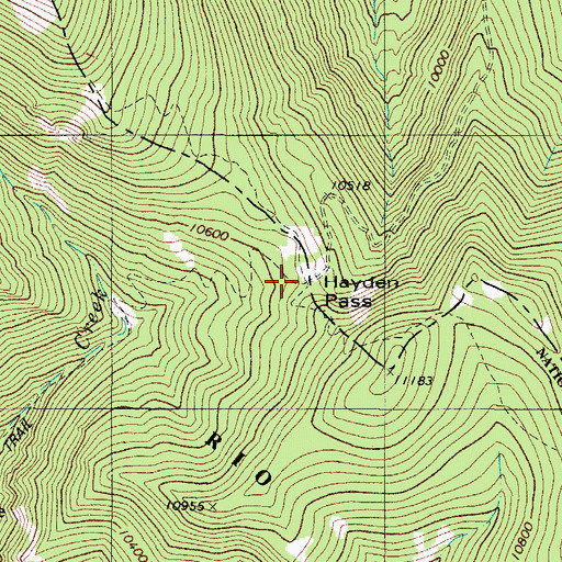 Topographic Map of Hayden Pass, CO