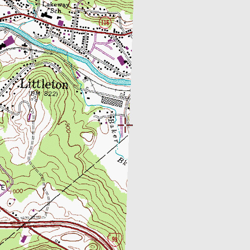 Topographic Map of Toneys Mobile Park, NH