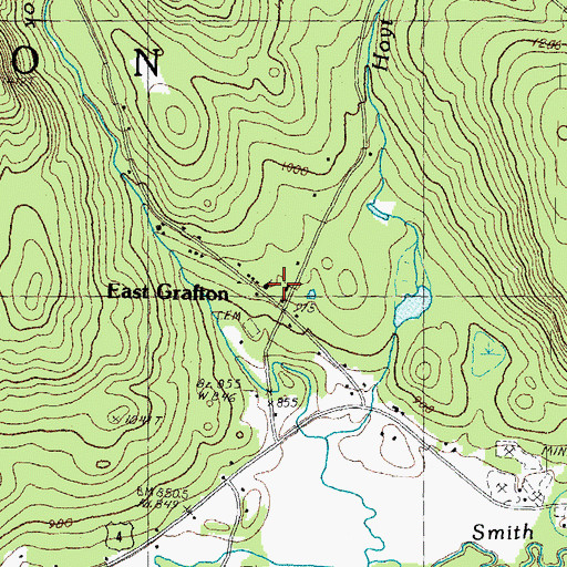 Topographic Map of Unification Church, NH