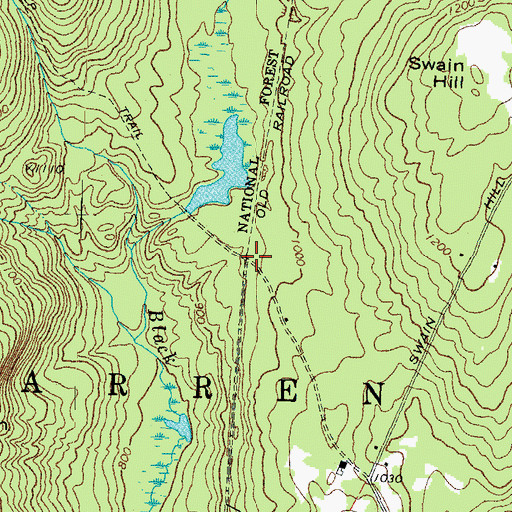 Topographic Map of Weeks Crossing (historical), NH