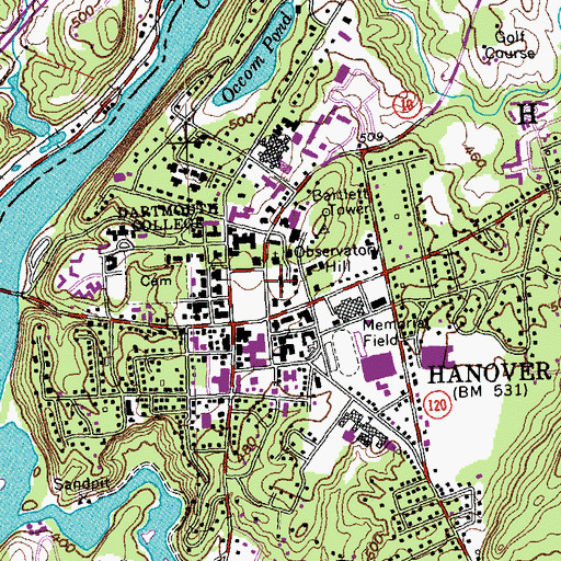 Topographic Map of Wentworth Hall, NH