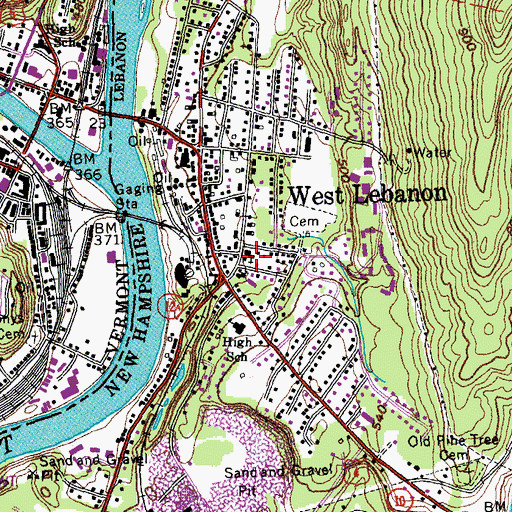 Topographic Map of West Congregational Church, NH