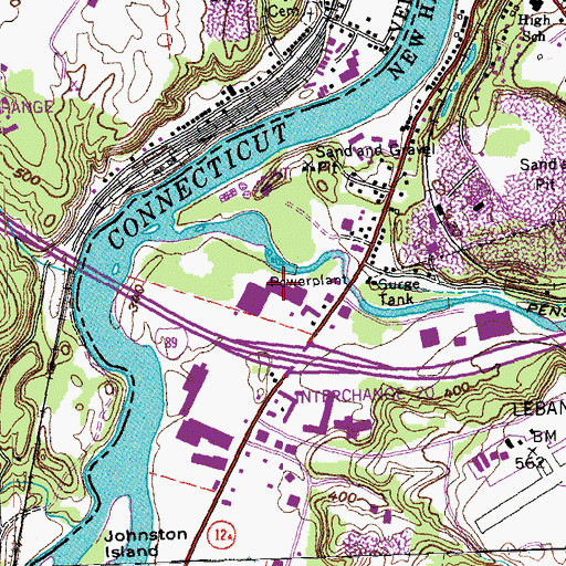 Topographic Map of West Lebanon Plaza Shopping Center, NH