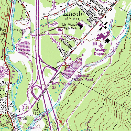 Topographic Map of White Mountains Attractions Visitors Center, NH