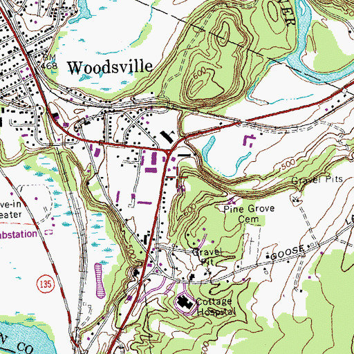 Topographic Map of Woodsville Junction (historical), NH