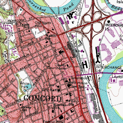 Topographic Map of American Baptist Church, NH