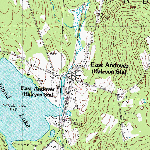 Topographic Map of Andover Congregational Church, NH