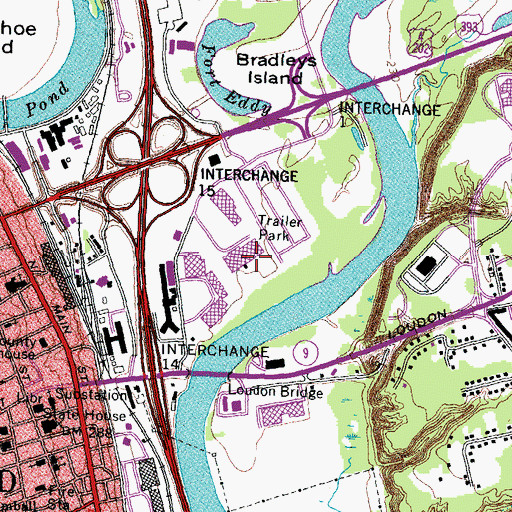 Topographic Map of Arena Shopping Center, NH