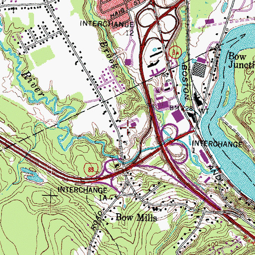 Topographic Map of Baker Free Library, NH