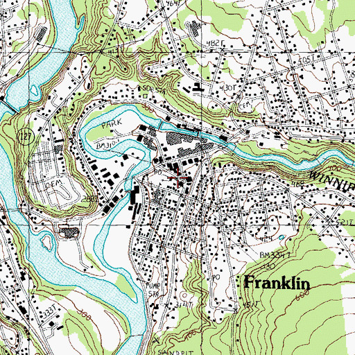 Topographic Map of Baptist Church of Franklin, NH