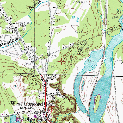 Topographic Map of Beaver Meadow School, NH