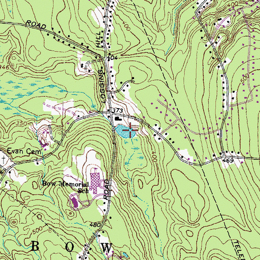 Topographic Map of Bow Town Pond, NH