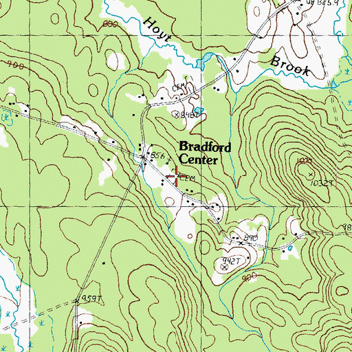 Topographic Map of Bradford Center Cemetery, NH
