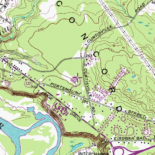 Topographic Map of Broken Ground School, NH