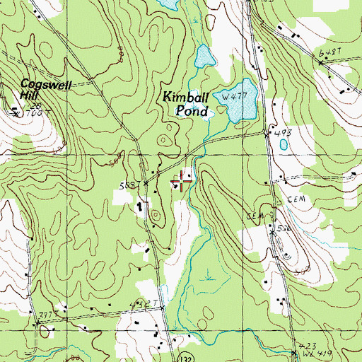 Topographic Map of Burnham Brook Middle School, NH