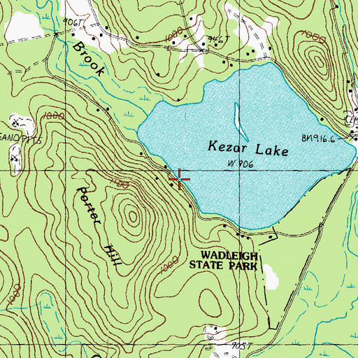 Topographic Map of Camp Penacook, NH