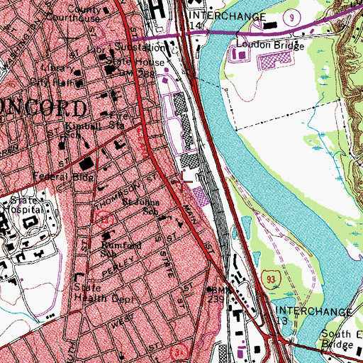 Topographic Map of Capitol Center for the Arts, NH