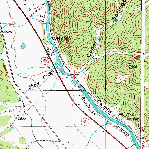 Topographic Map of Cedar Springs Gulch, CO