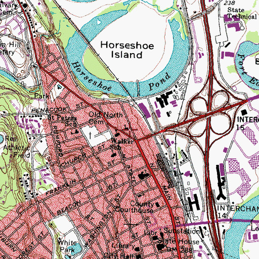 Topographic Map of Concordia Lutheran Church, NH