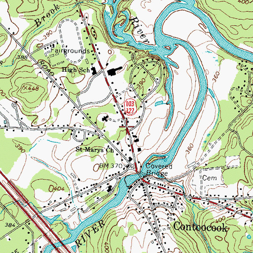 Topographic Map of Contoocook Post Office, NH