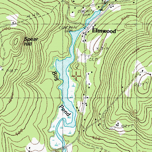 Topographic Map of Danbury Bog Wildlife Management Area, NH