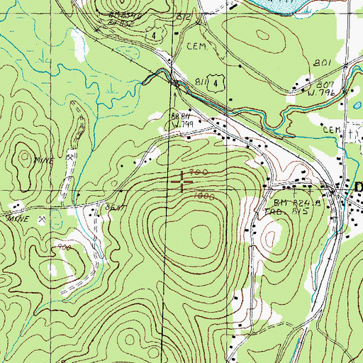 Topographic Map of Danbury Christian Church, NH