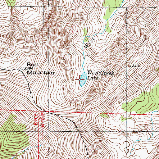 Topographic Map of West Creek Lake, CO