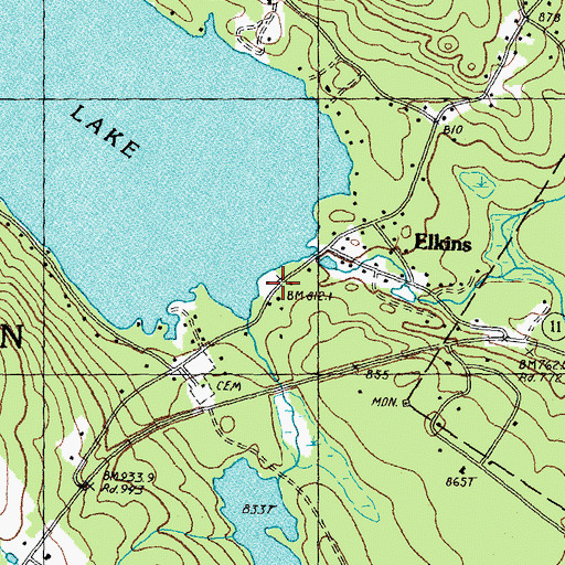 Topographic Map of Elkins Post Office, NH