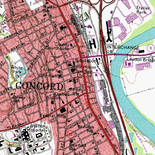Topographic Map of First Baptist Church, NH