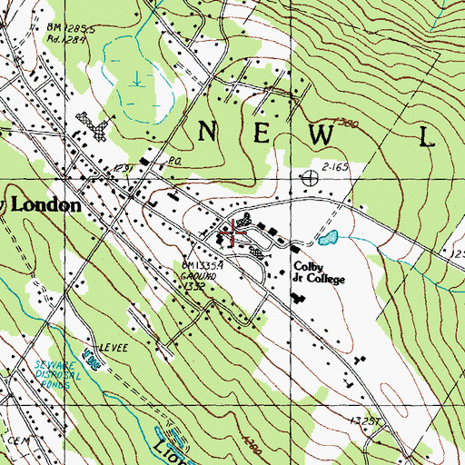 Topographic Map of First Baptist Church, NH