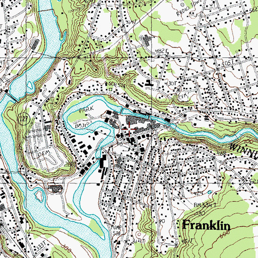 Topographic Map of Franklin Falls Historic District, NH