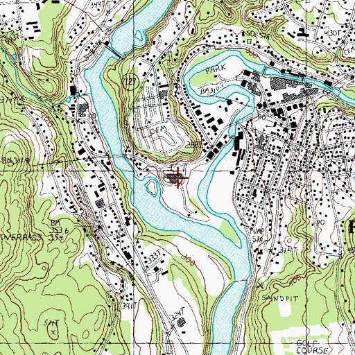 Topographic Map of Franklin High School, NH
